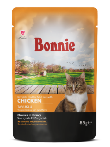 BONNIE KEDI POUCH 85GR TAVUKLU*22 BNL093 resmi
