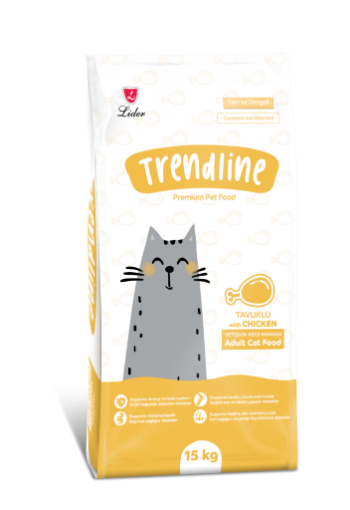 TRENDLINE KEDİ MAMASI 15 KG TAVUK ETLİ *TRE152 resmi