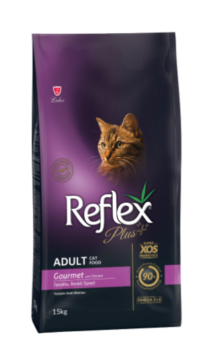 REFLEX PLUS KEDİ MAMASI 15 KG TAVUK ETLİ RENKLİ resmi