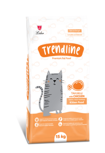 TRENDLINE KEDİ MAMASI 15 KG YAVRU TAVUK ETLİ *TRE156 resmi