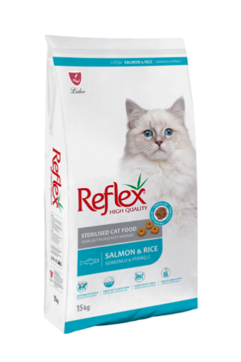 REFLEX KEDİ MAMASI 15 KG KISIRLAŞTIRILMIŞ SOMON & PİRİNÇ *RFL204
 resmi