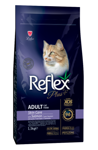 REFLEX PLUS KEDİ MAMASI 1,5 KG SKIN CARE SOMONLU resmi