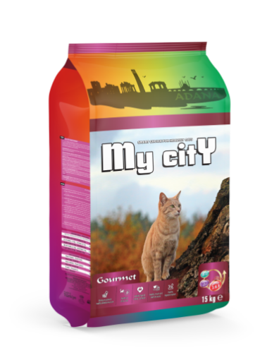 MYCITY KEDİ MAMASI 15 KG GURME RENKLİ resmi