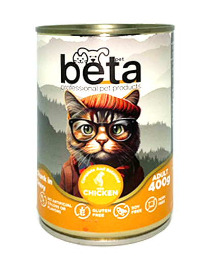 BETA KEDİ KONSERVESİ 400 GR TAVUKLU resmi