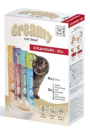 M-PETS KREMA KEDİ ÖDÜL MAMASI 25X15 GR 8 FARKLI LEZZET resmi