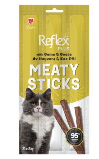 REFLEX KEDİ ÖDÜL ÇUBUĞU 3X5 GR AV HAYVANLI KAZ ETLİ resmi